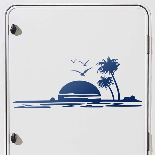 Camping car stickers Sunset surfing