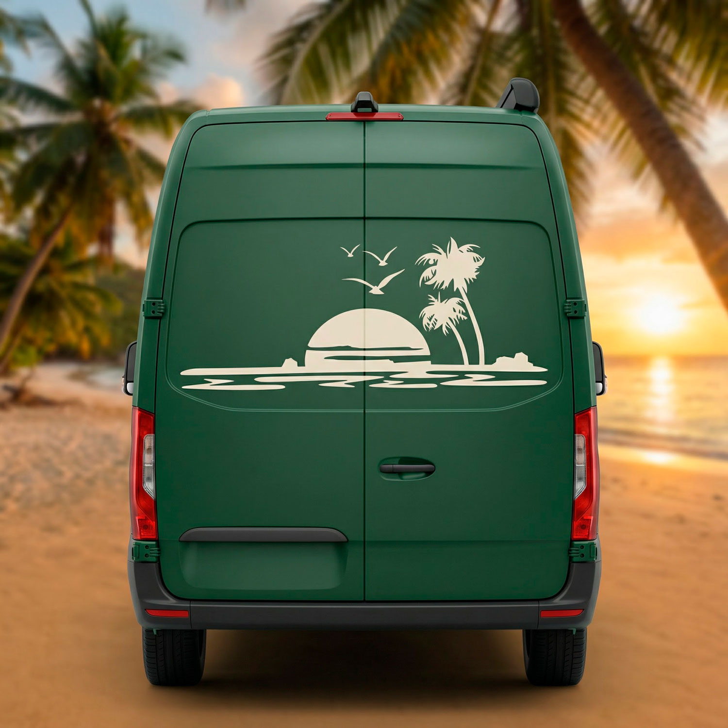 Camper van decals: Paradise Beach