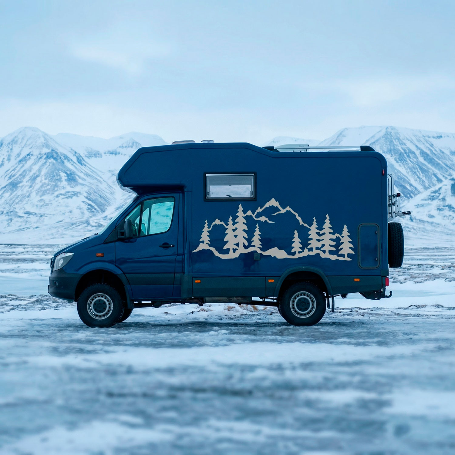 Camper van decals: Mountain forest