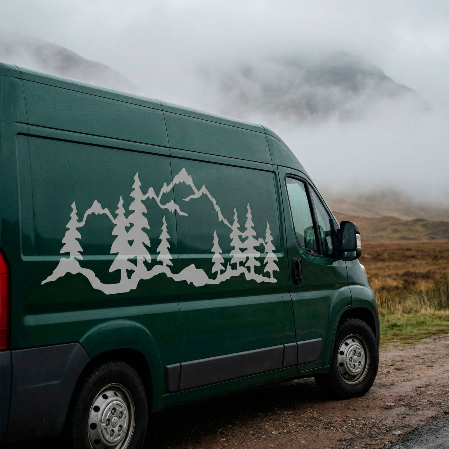Camper van decals: Mountain forest