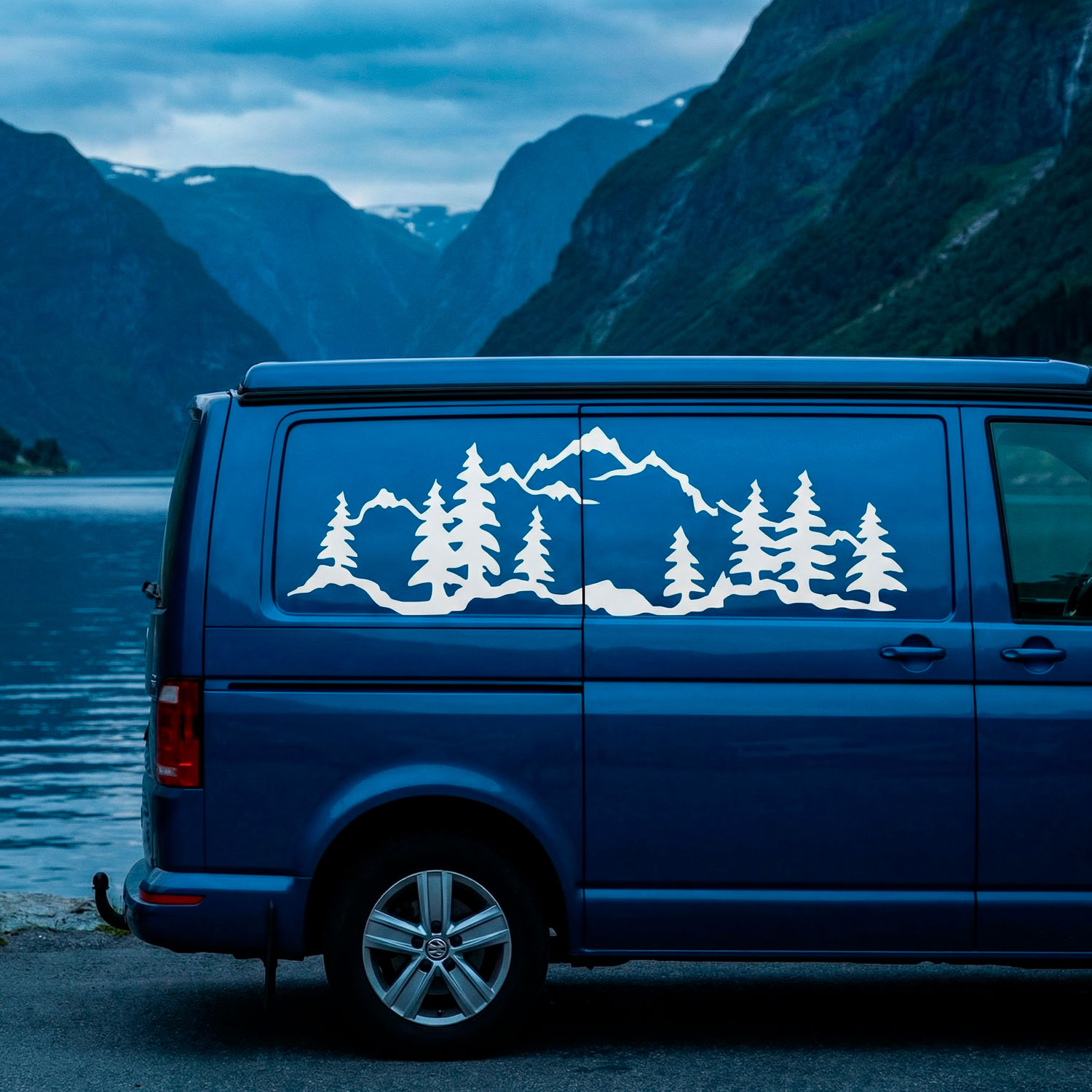 Camper van decals: Mountain forest