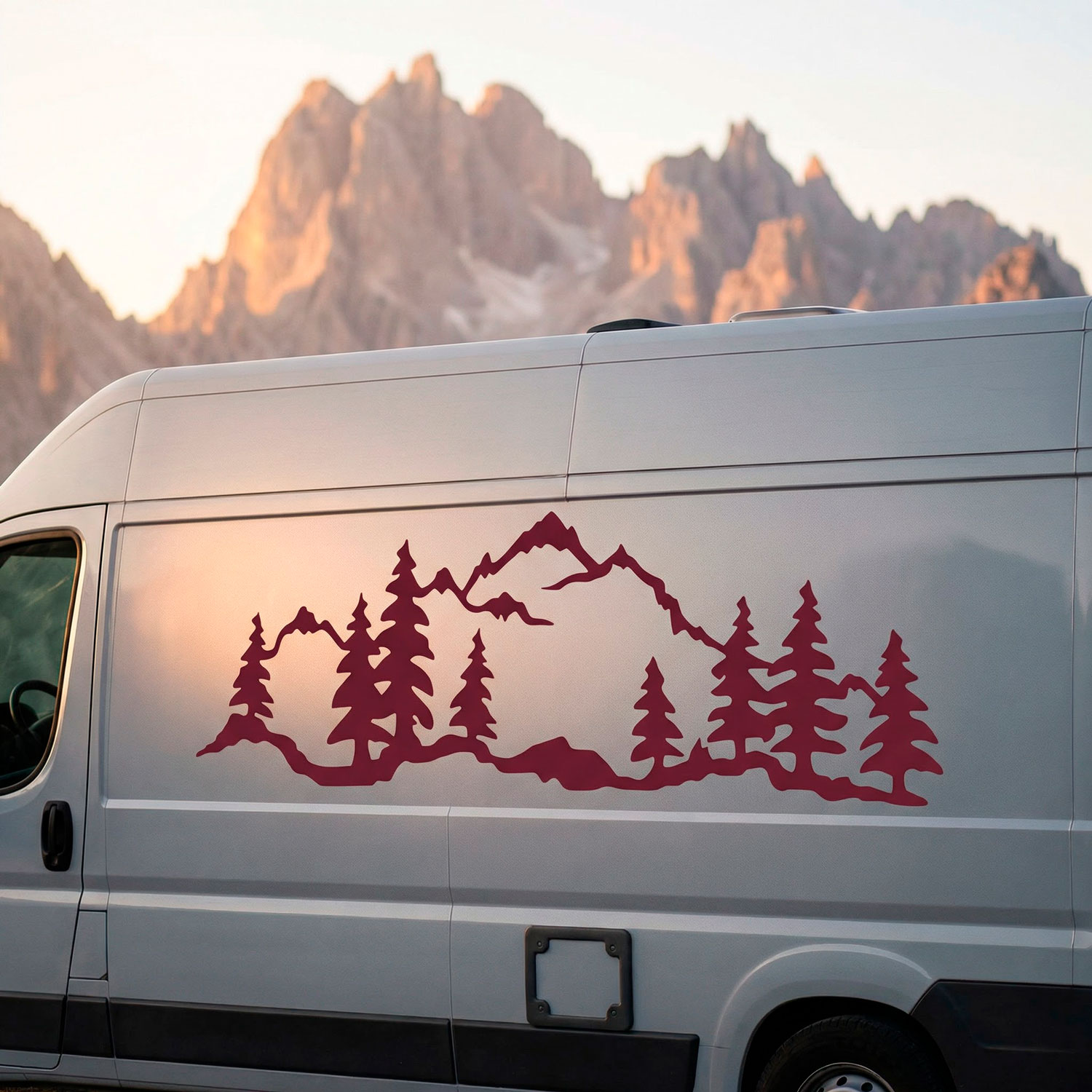 Camper van decals: Mountain forest