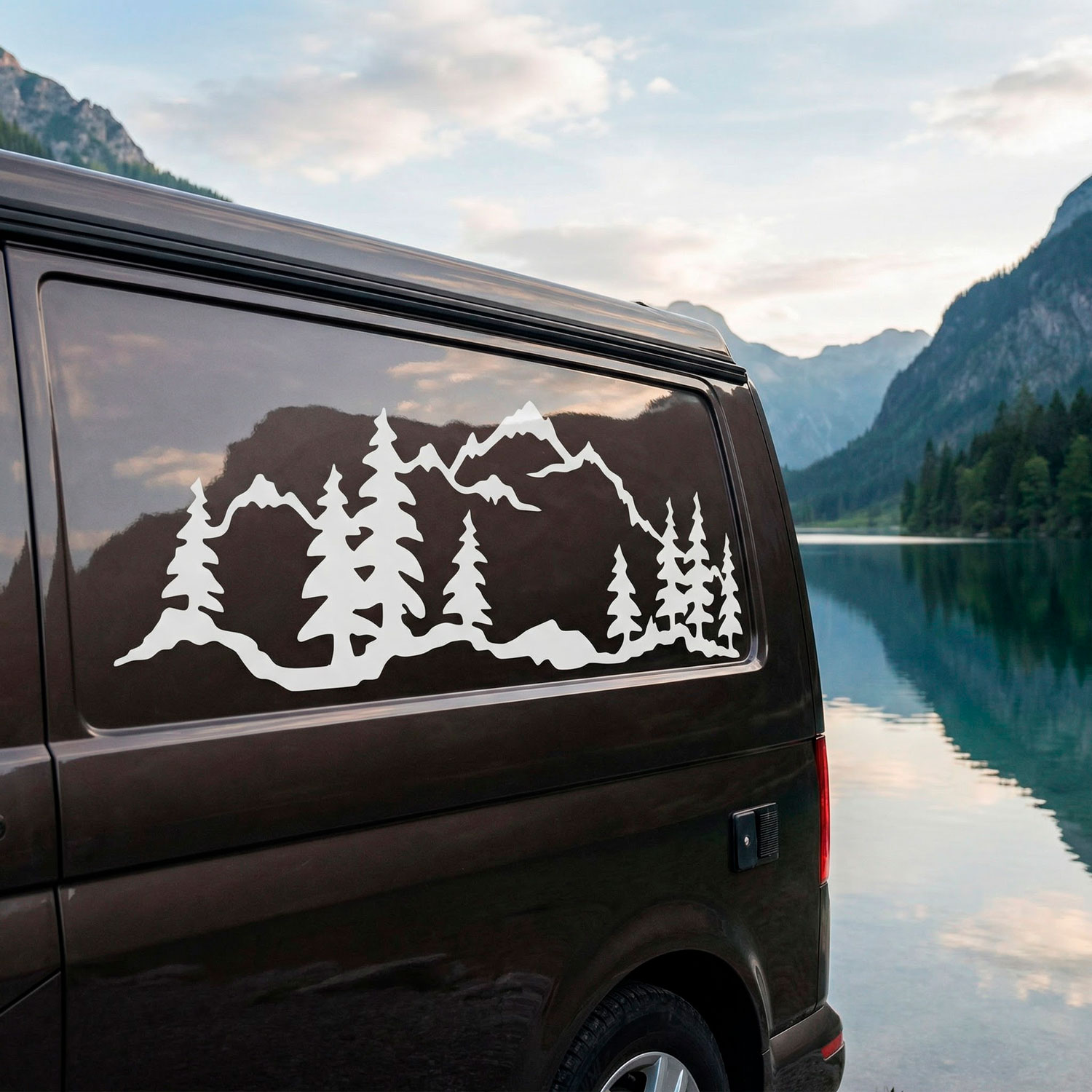 Camper van decals: Mountain forest