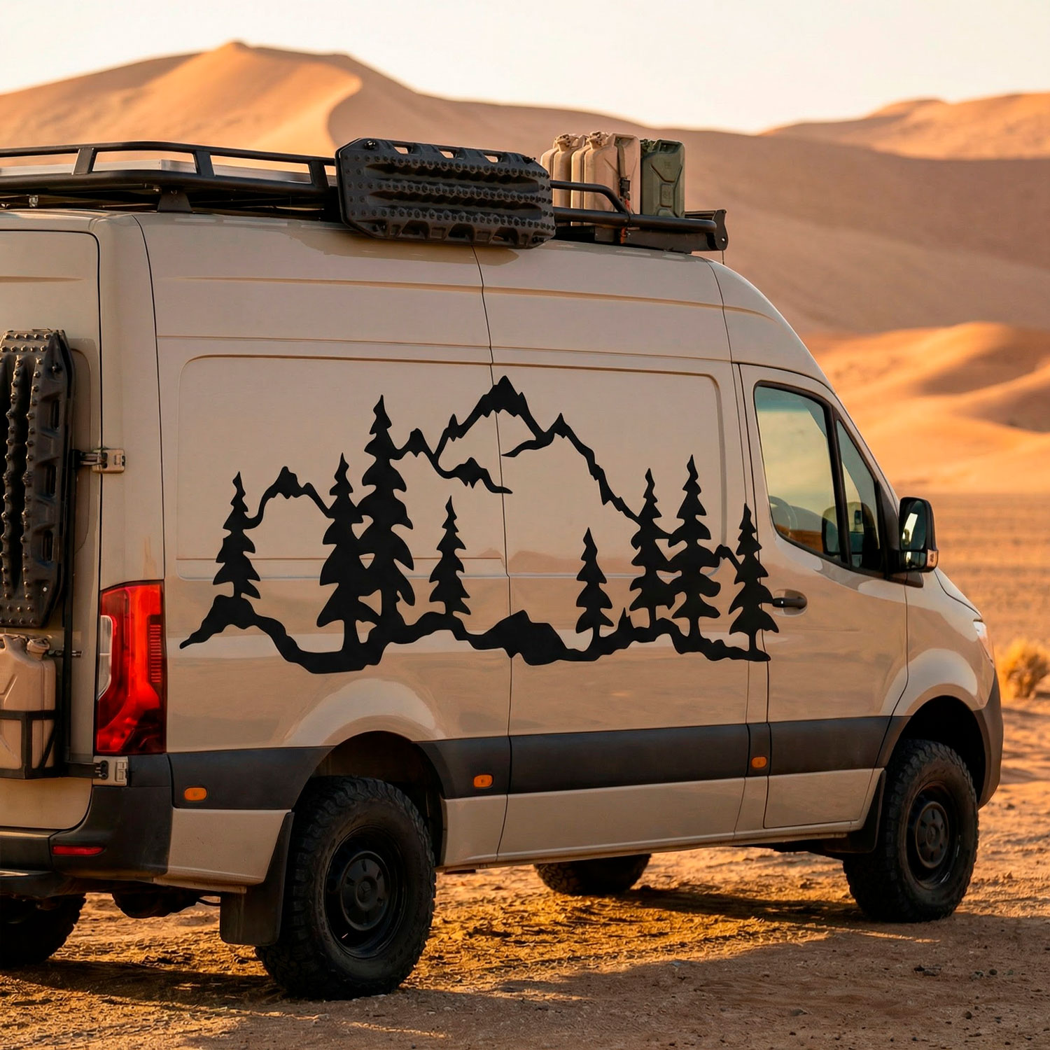 Camper van decals: Mountain forest