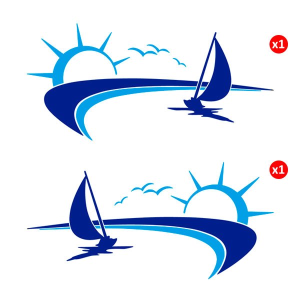 Camper van decals: Sailing in the sea