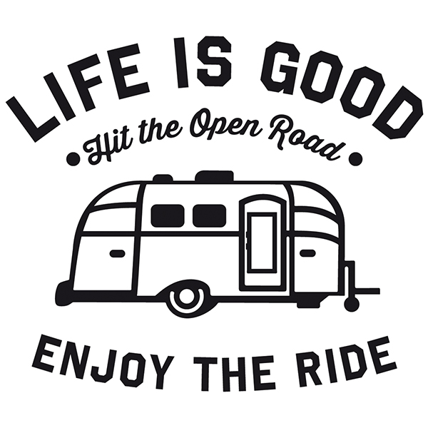Camper van decals: Life Is Good Camper
