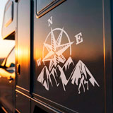 Camper van decals: Compass rose at the mountain 11