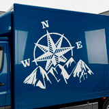 Camper van decals: Compass rose at the mountain 12