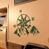 Camper van decals: Compass rose at the mountain 13