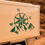 Camper van decals: Compass rose at the mountain 15