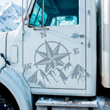 Camper van decals: Compass rose at the mountain 16