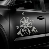 Camper van decals: Compass rose at the mountain 17