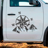 Camper van decals: Compass rose at the mountain 19