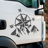 Camper van decals: Compass rose at the mountain 3