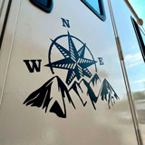 Camper van decals: Compass rose at the mountain 5