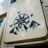 Camper van decals: Compass rose at the mountain 7