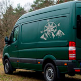 Camper van decals: Compass rose at the mountain 8