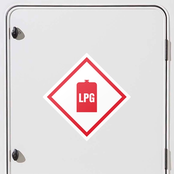 Camper van decals: Warning sign LPG