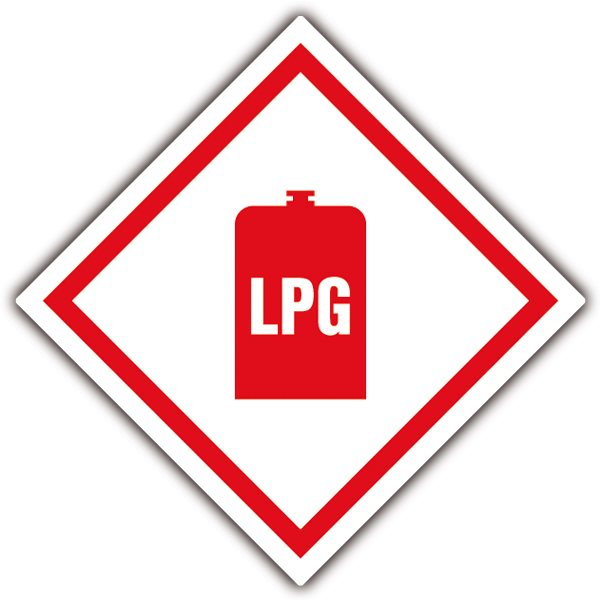 Camper van decals: Warning sign LPG