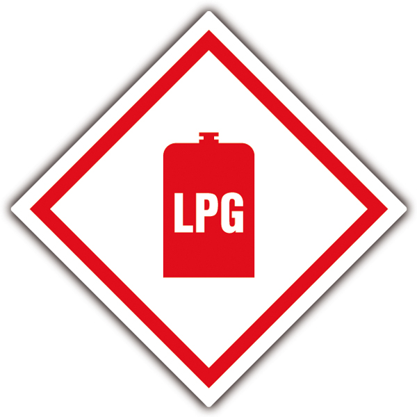 Camper van decals: Warning sign LPG