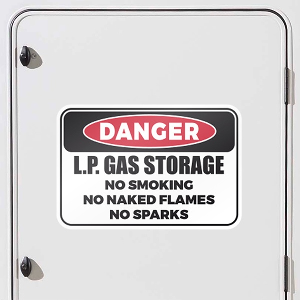 Camper van decals: DANGER - LP GAS Storage