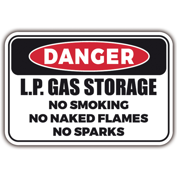Camper van decals: DANGER - LP GAS Storage