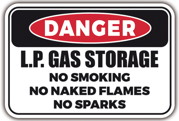 Camper van decals: DANGER - LP GAS Storage