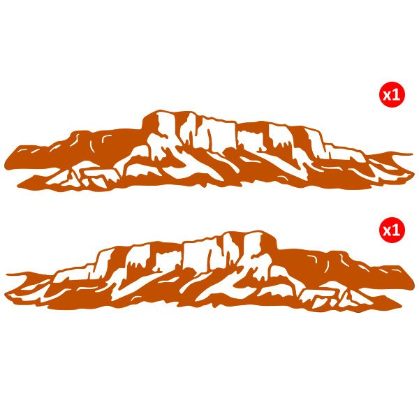 Camper van decals: Mountainous landscape