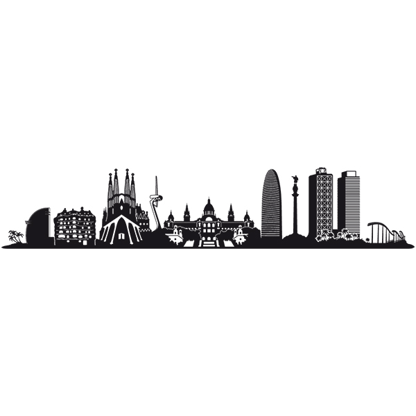 Camper van decals: Barcelona Skyline