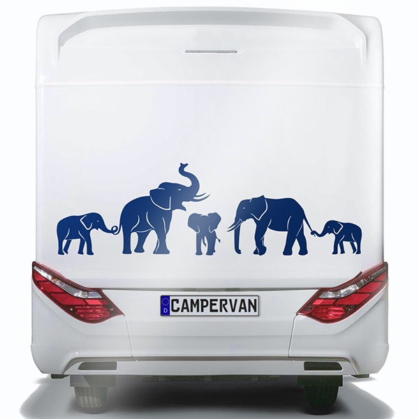 Car & Motorbike Stickers: Elephants in family 0