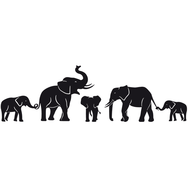 Car & Motorbike Stickers: Elephants in family