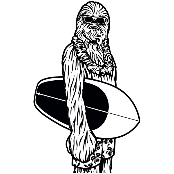 Camper van decals: Chewbacca surfer