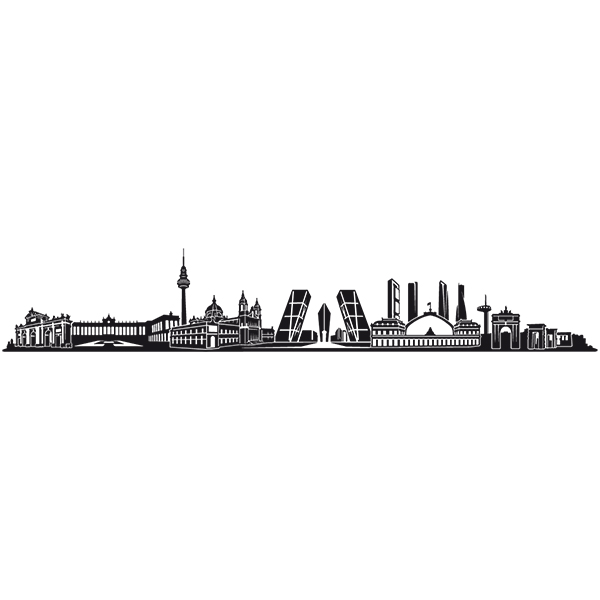 Camper van decals: Madrid Skyline