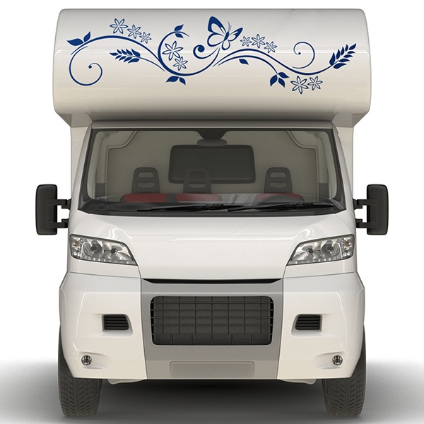 Camper van decals: Butterfly among flowers