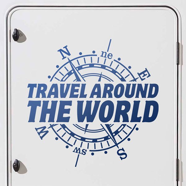 Camper van decals: Travel around the world, in english