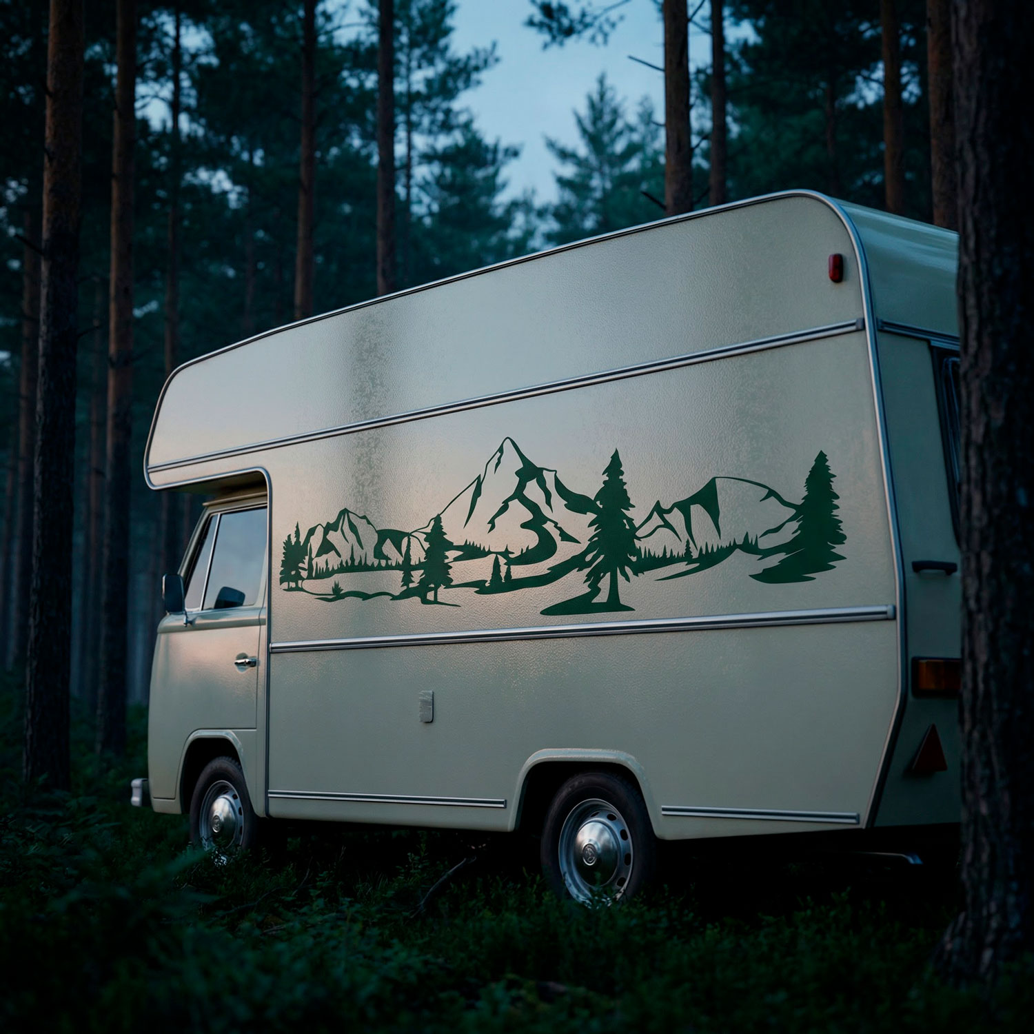 Camper van decals: Mountain landscape