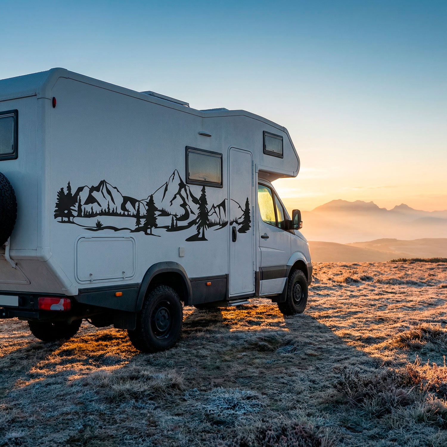Camper van decals: Mountain landscape