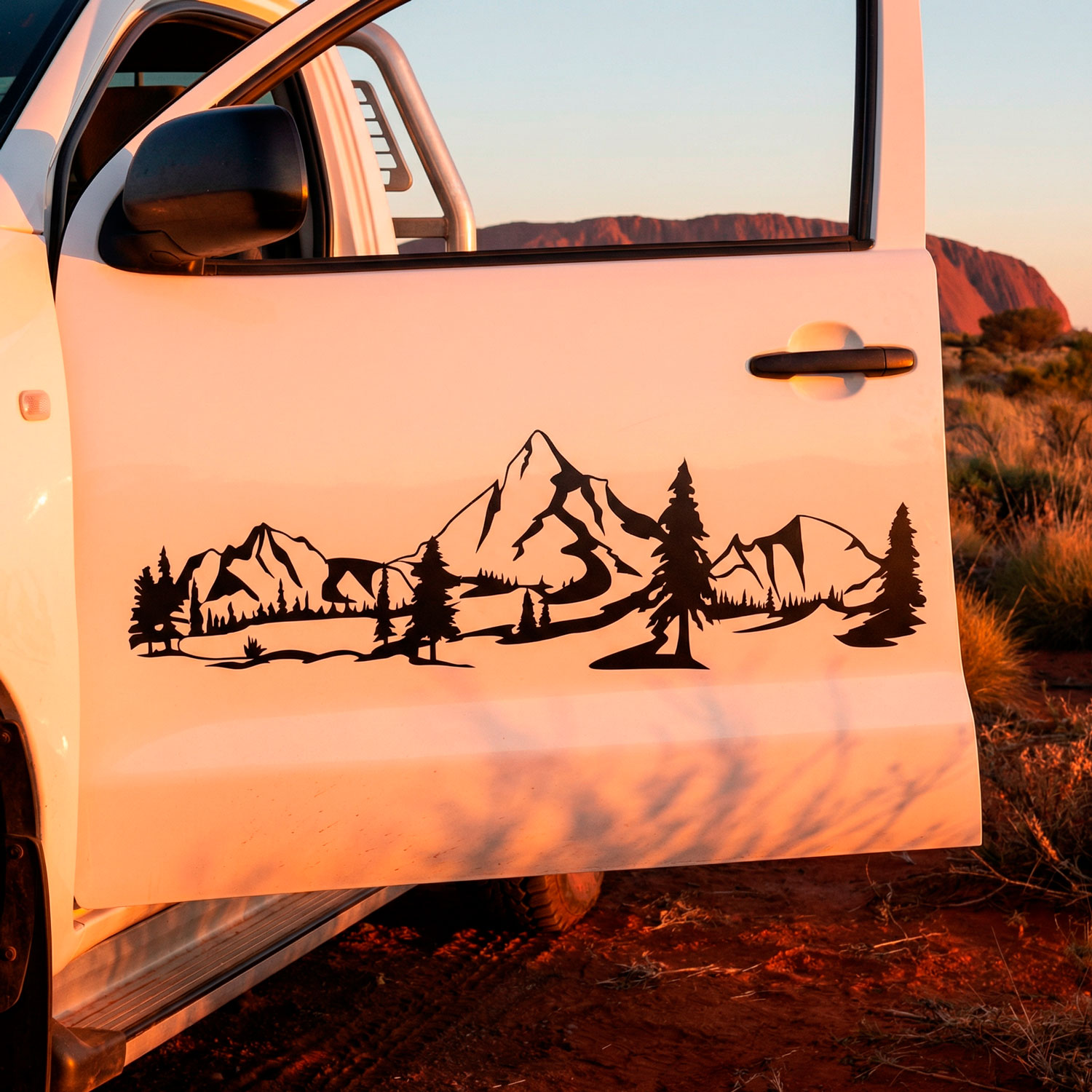 Camper van decals: Mountain landscape
