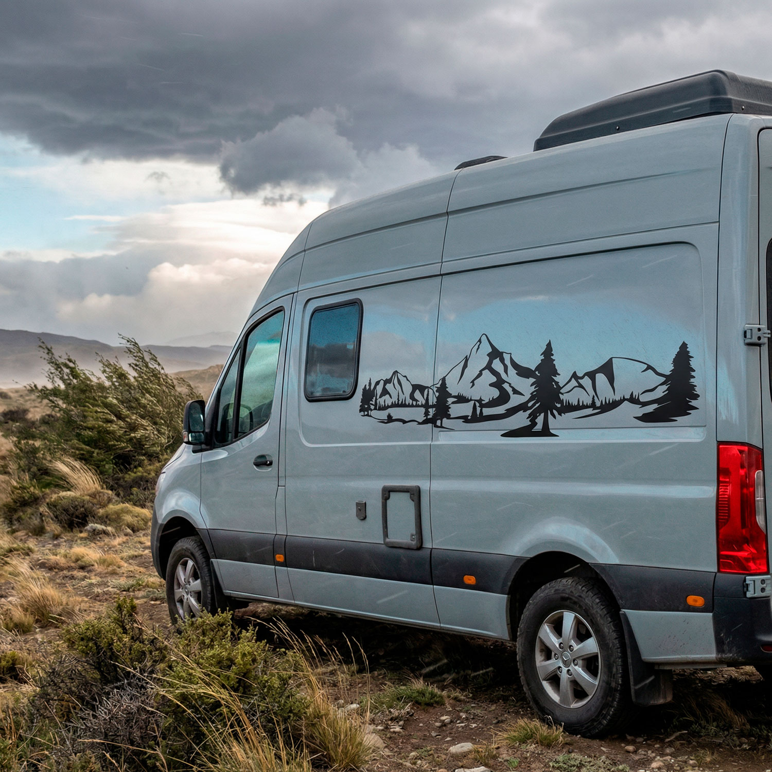 Camper van decals: Mountain landscape