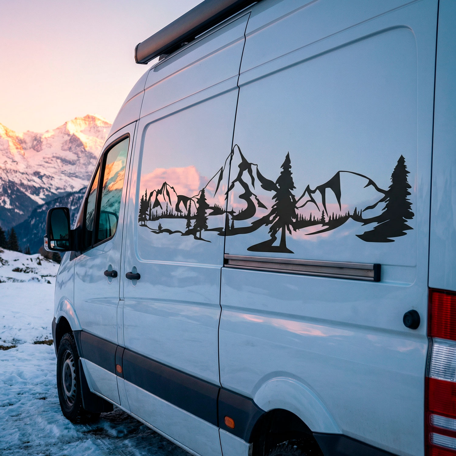 Camper van decals: Mountain landscape