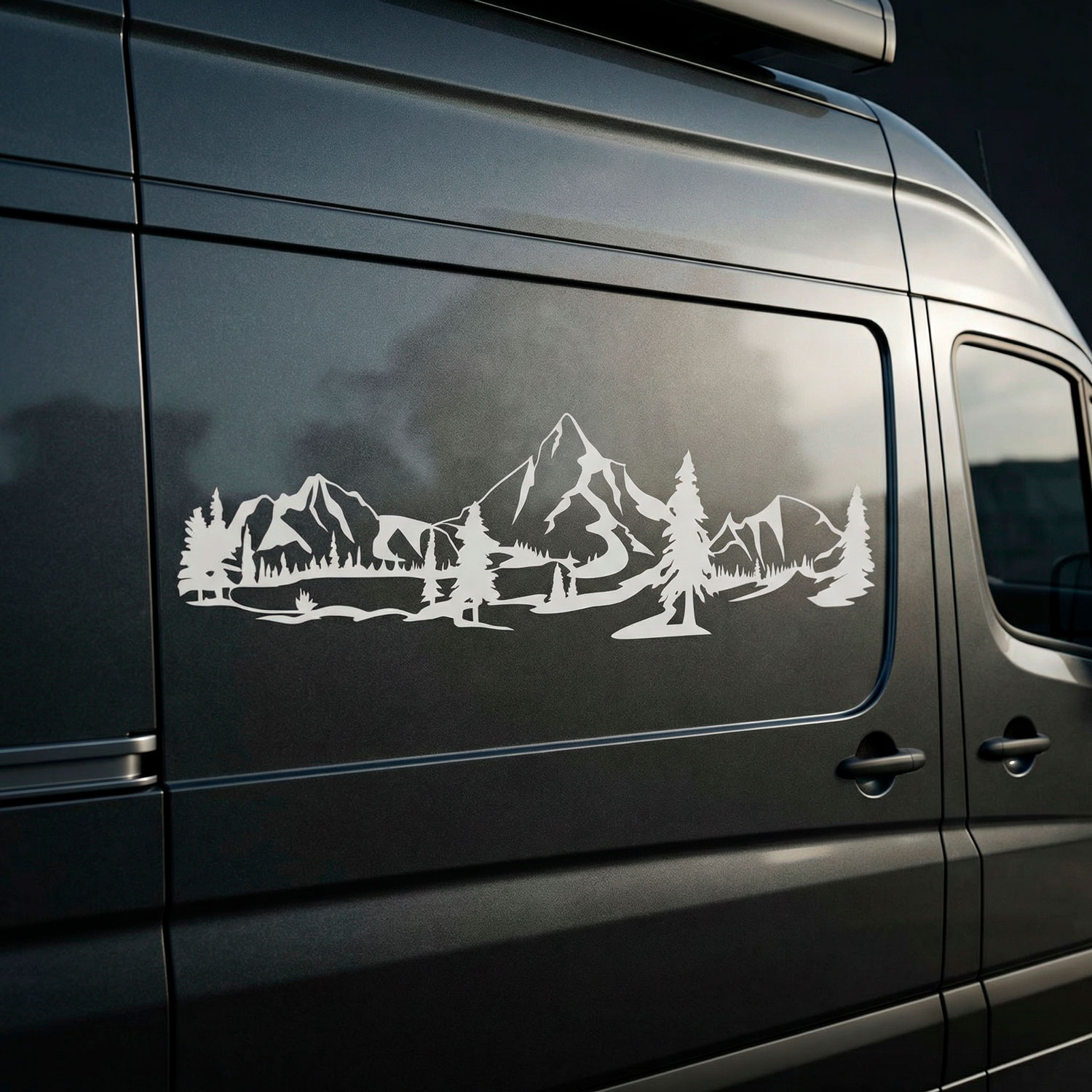Camper van decals: Mountain landscape