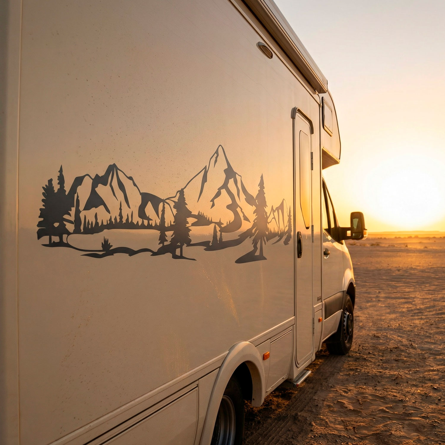 Camper van decals: Mountain landscape