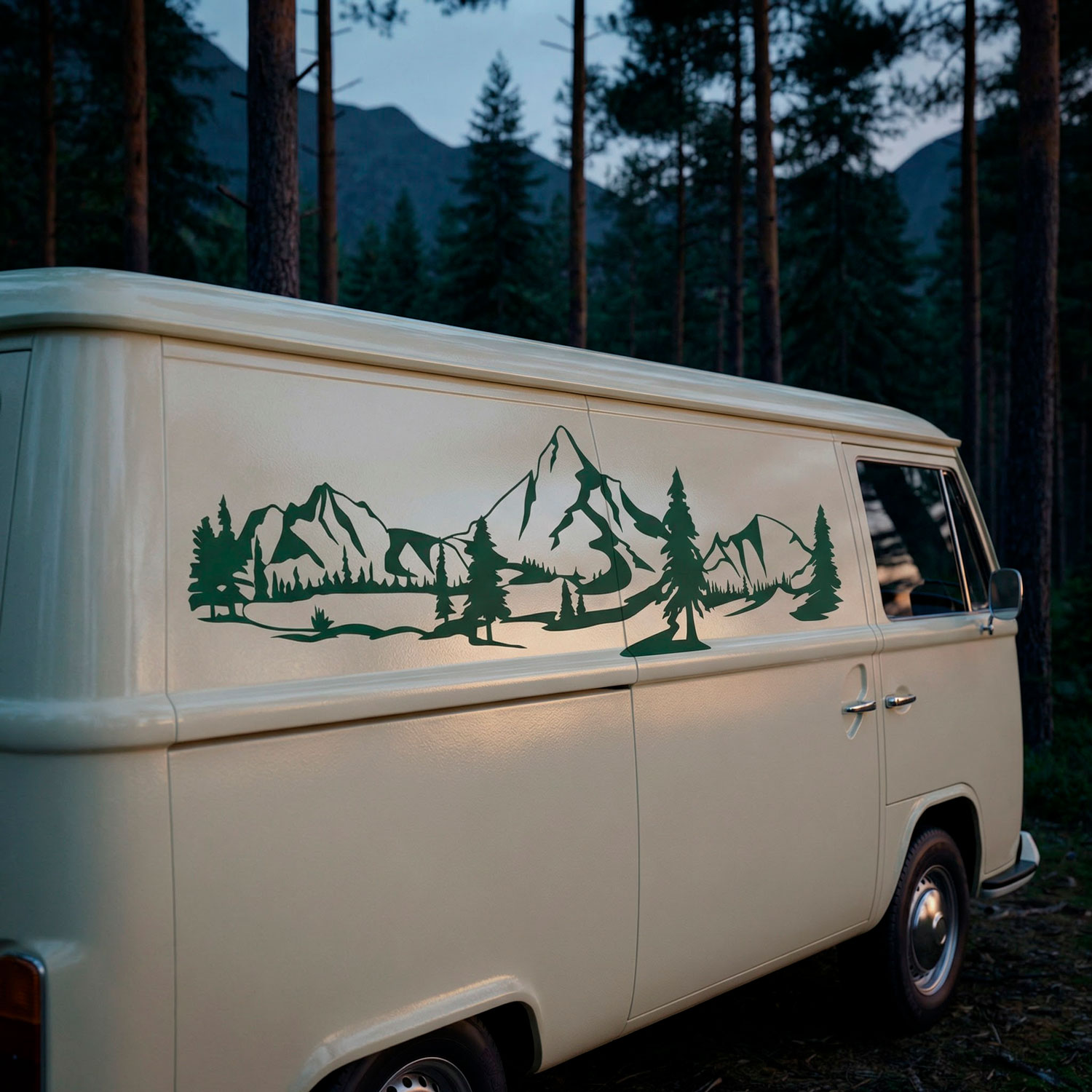 Camper van decals: Mountain landscape