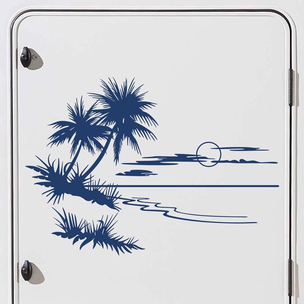 Camper van decals: Sunset on the beach