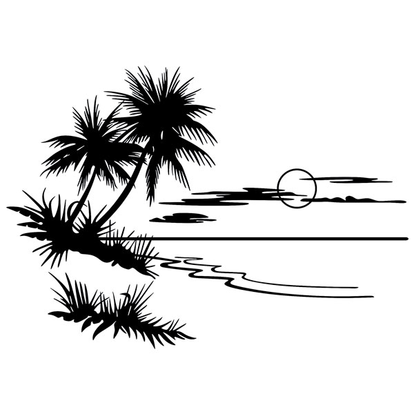 Car & Motorbike Stickers: Sunset on the beach