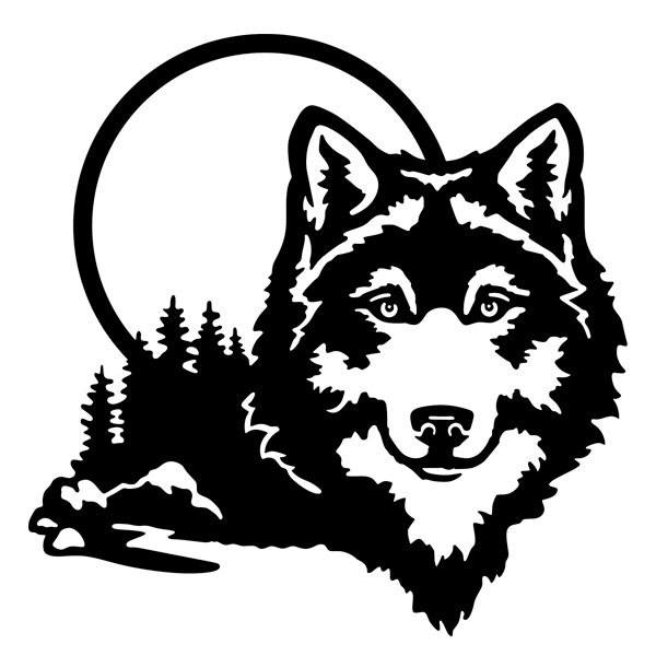 Camper van decals: Wolf in the forest