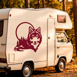 Camper van decals: Wolf in the forest 2