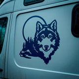 Camper van decals: Wolf in the forest 11