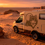 Camper van decals: Wolf in the forest 14