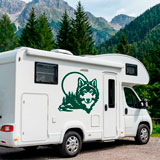 Camper van decals: Wolf in the forest 7